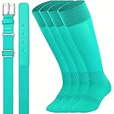 UnFader Baseball Socks and Belts Combo for Youth and Adult, Elastic Softball 2 Pair Socks and 1 Belts