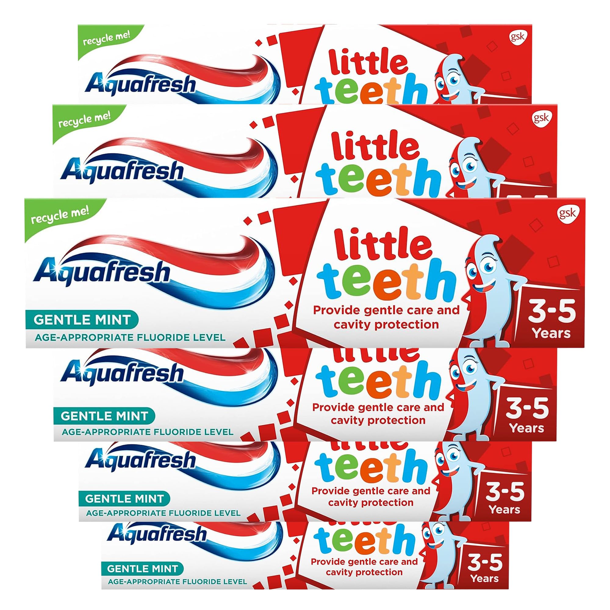 Aquafresh Toothpaste Little Teeth 3-5 Years 50ml (Pack of 6)
