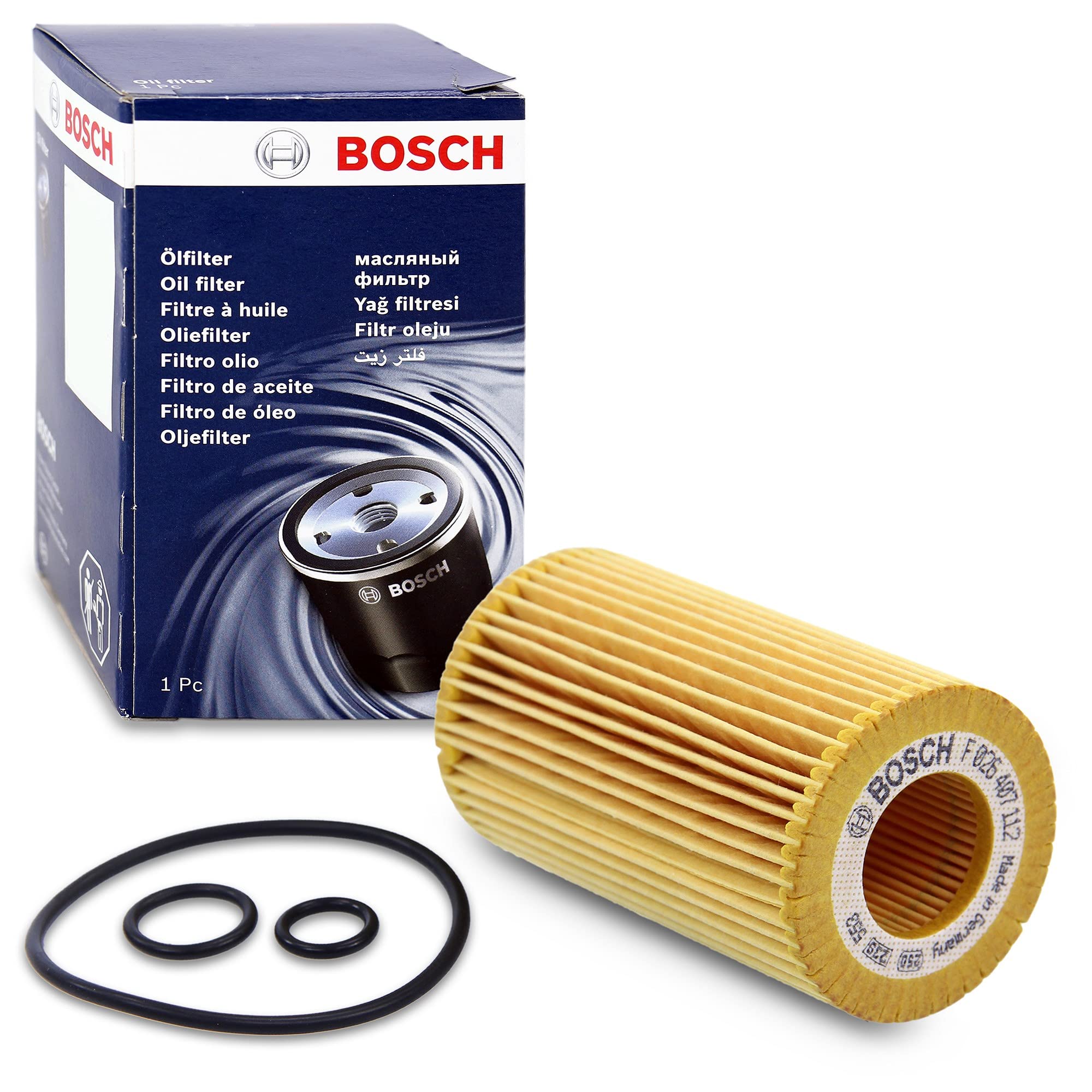 Bosch P7112 Car Oil Filter - Separates Soot and Metal Particles from Engine Oil - Provides Reliable Engine Lubrication