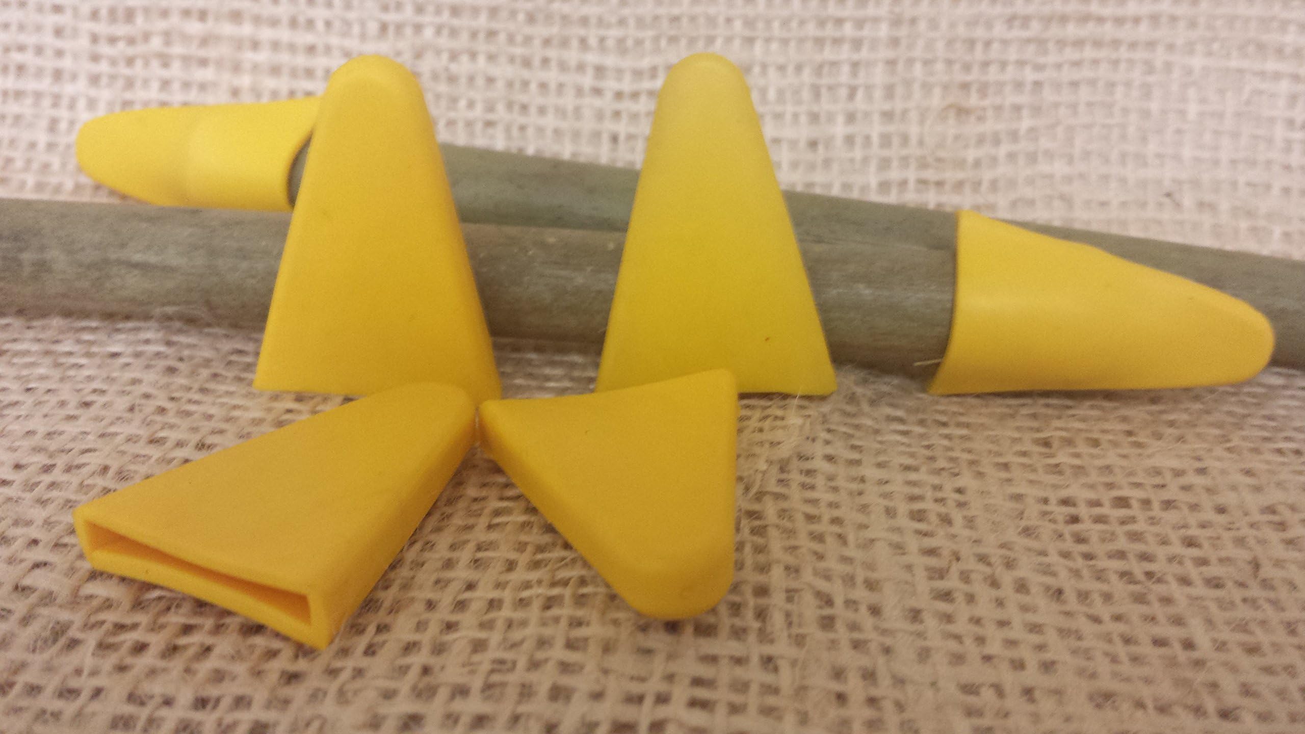 Yuzet Yellow Triangular Cane Caps - Pack of 50
