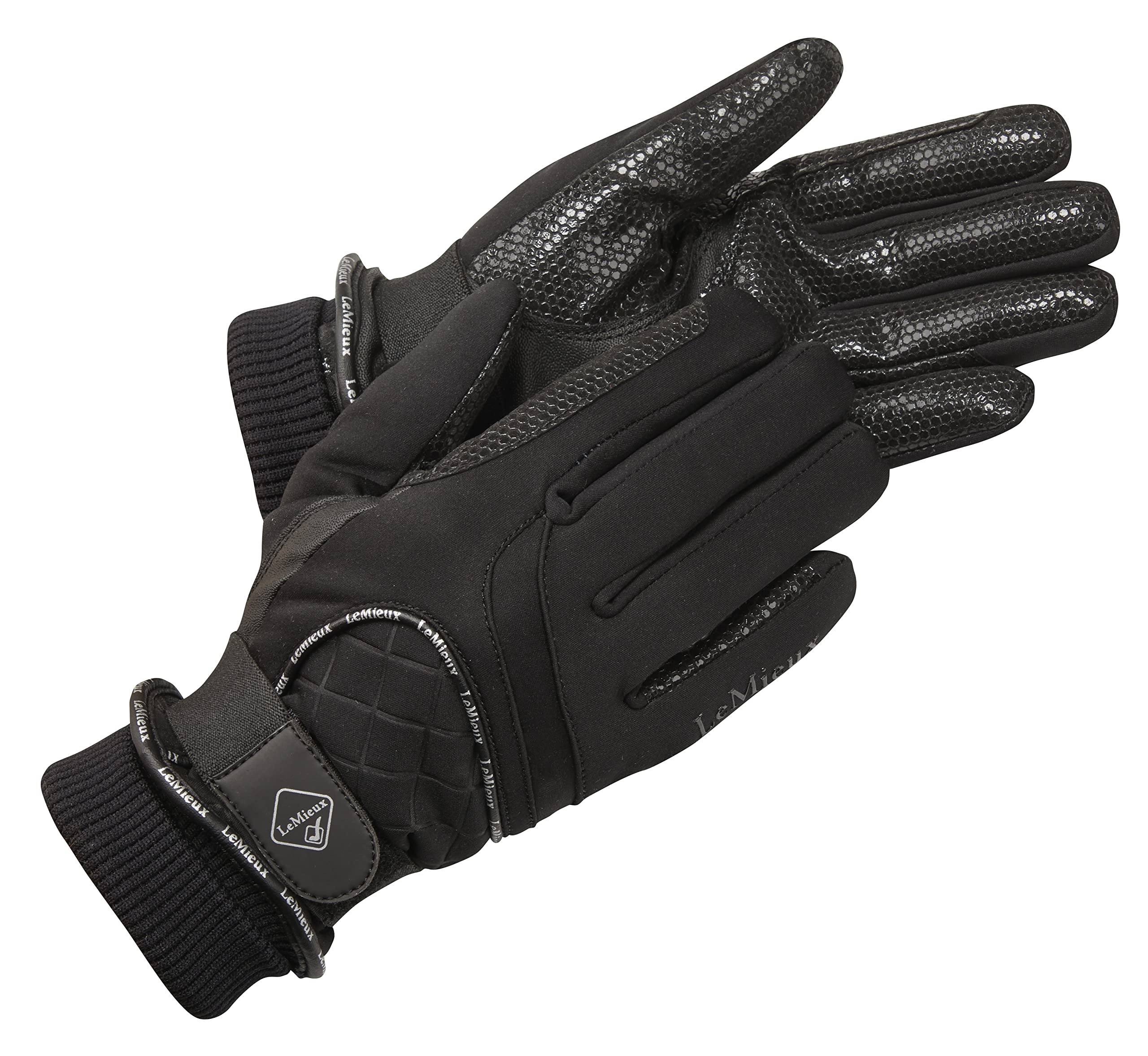 LeMieux Unisex Waterproof Lite Riding Gloves in Black - Flexible - Thermal Insulation - XL