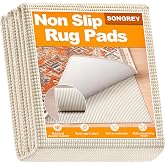 Songrey Non-Slip Rug Pad 5x7 FT, White | Extra Thick Carpet Pads for Hard Surfaces, Prevent Sliding and Secures Rugs, Provide Floor Protection with Comfort Cushioning