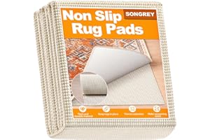 Songrey Non-Slip Rug Pad 5x7 FT, Extra Thick Carpet Pads for Hard Surfaces, Prevents Sliding and Secures Rugs, Provides Floor Protection with Comfort Cushioning