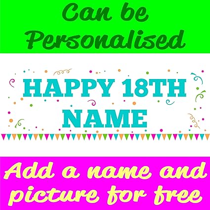Happy 18th Birthday Pvc Banner With Eyelets Available In 3 Sizes