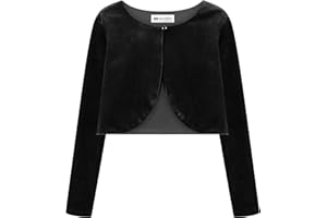 BOLEROSE Girls Long Sleeve Velvet Childrens Kids Sweater Bolero Shrug