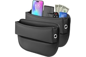 YJDAYY Car Seat Gap Filler 2 pack Car Gap Filler Seat Organizer Front Seat Leather Car Accessories for Women Men, Car Essentials for SUV Truck, Adjustable Seat Gap Filler Organizer for Phones, Keys, Cards