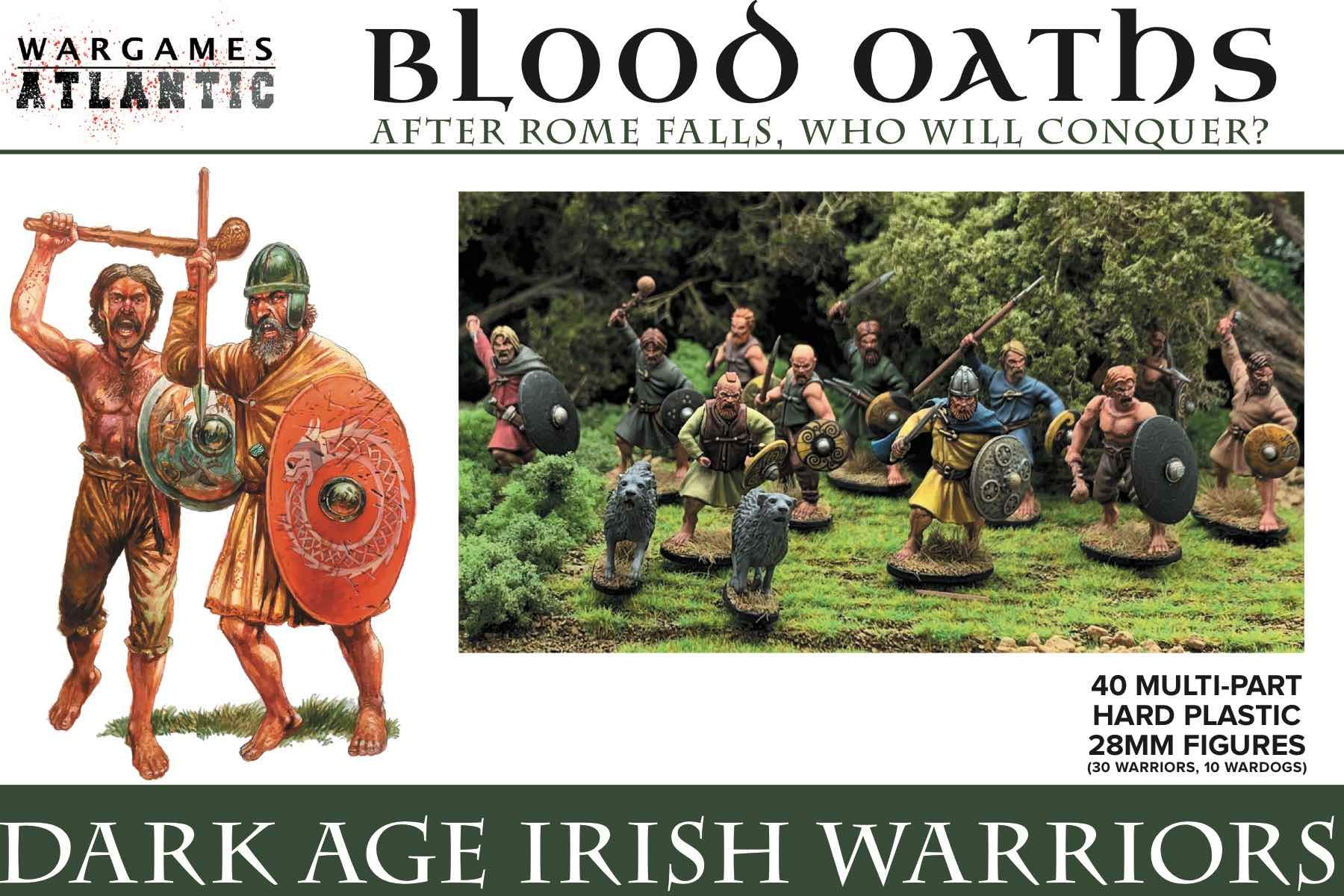Blood Oaths - Dark Age Irish Warriors - 40 (30 WARRIORS/10 WARDOGS) Multi-Part Hard Plastic (HIGH Impact POLYSTYRENE) 28MM Figures