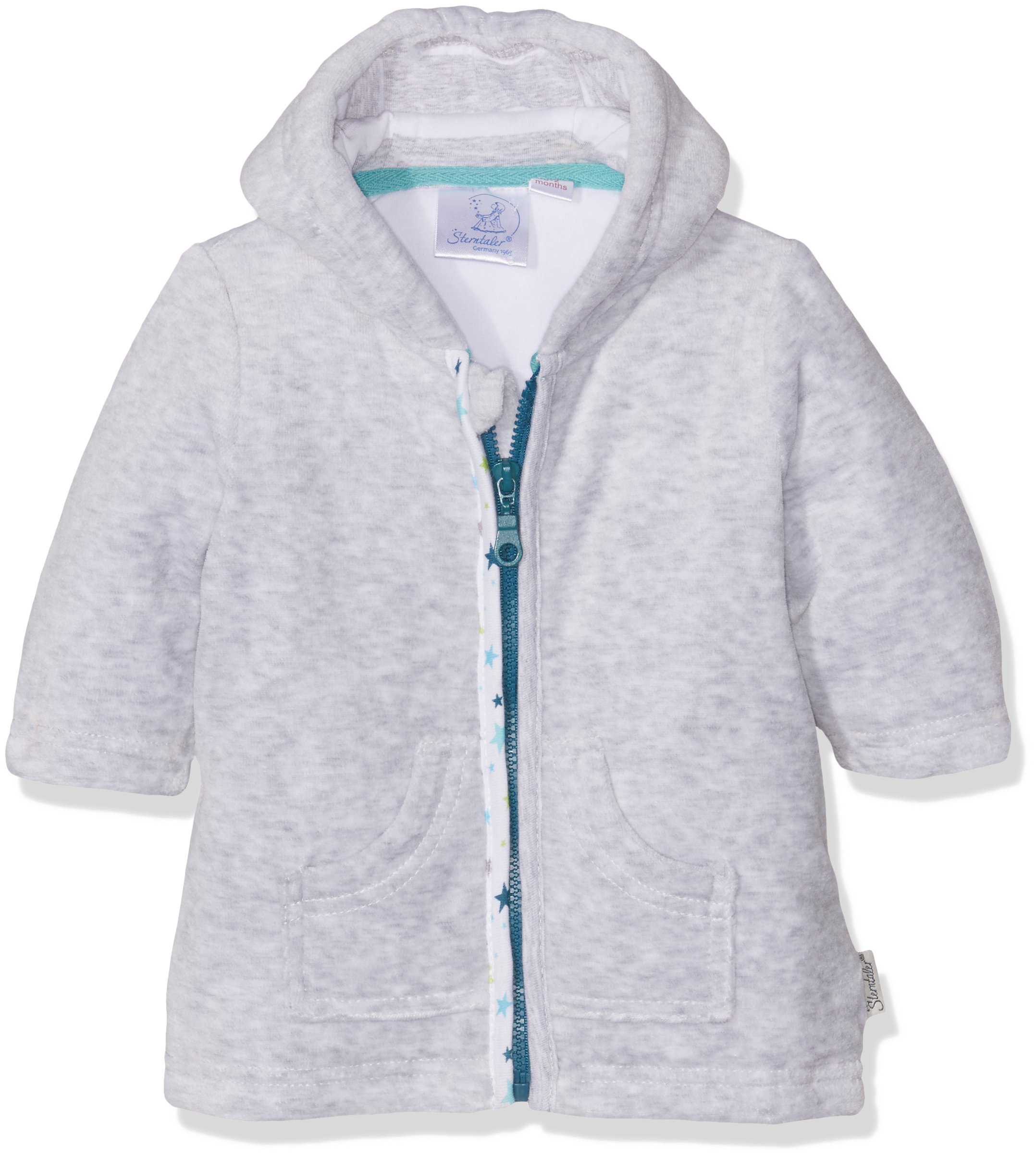 Sterntaler Baby Boys Hooded Jacket Nicki Erik For Babies, Age: 4-5 Months, Size: 62, Silver Jacket, Silver (Silber 513), 3-6 Months (Manufacturer Size: 62)