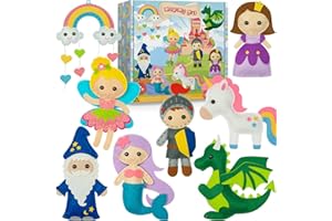 Craftorama Sewing Kit for Kids, Fun and Educational Fairytale Craft Set for Boys and Girls Age 7-12, Sew Your Own Felt Animals Craft Kit for Beginners, 165 Piece Set