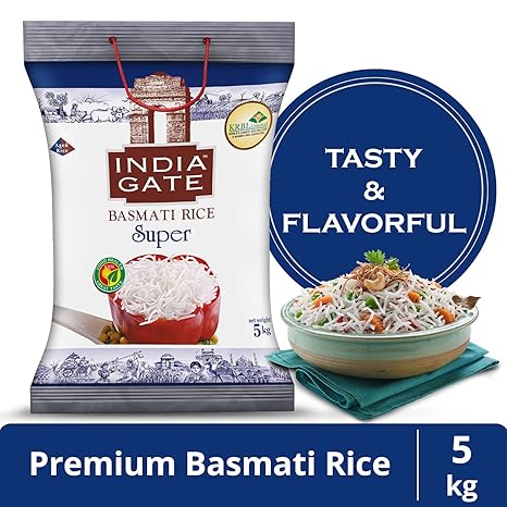 India Gate Basmati Rice Bag, Super, 5kg