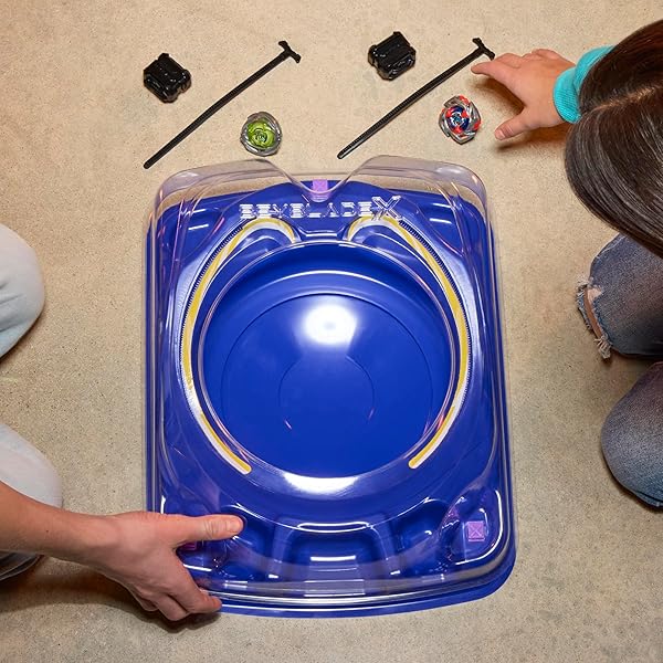 BEYBLADE X DROP ATTACK BATTLE SET WITH BEYSTADIUM ARENA, 2 TAKARA TOMY TOPS & LAUNCHERS, IMPACT DRAKE 9-60LR & HOVER WYVERN 3-85N, BATTLING GAME TOYS, AGES 8+