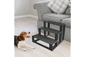 PETLESO Dog Stairs for Small Dogs, 3 Steps Dog Steps for Bed Couch, Stairs for Small Dogs to Get on Bed, Easy Install Pet Stairs for Small Dogs, Cats