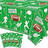 4 Pack Football Tablecloths Disposable Table Covers Touchdown Table Cloth Football Party Decoration Football Plastic Tablecloth for Rectangle Tables Football Theme Birthday Party Supplies 51 X 86IN