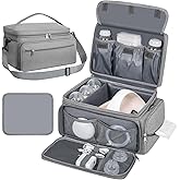 OCKLILY Breast Pump Bag for Spectra S1 S2 with Waterproof Mat, Breast Milk Cooler Bag for Pump Essentials, Pumping Bags for Working Mom Travel Camping, Grey