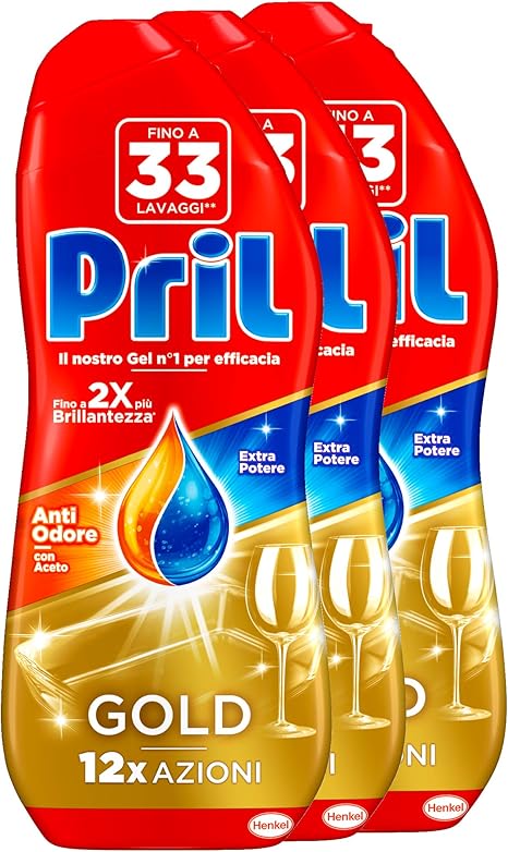 Gel Para Lavavajillas Pril Gold Vinagre 3 X 600 Ml Amazon es Salud Y 