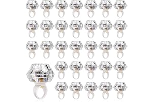 Vicenpal 50 Pack Flashing LED Light up Rings Operation Christmas Bachelorette Party Decorations Plastic Glow Toy Rings for Bridal Shower Game Wedding Birthday Halloween Party Favors