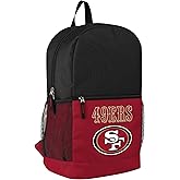 FOCO NFL Officially Licensed Football Team Color Primary Logo 2 Tone Big Logo Color Block School Bag Travel Backpack - San Francisco 49ers