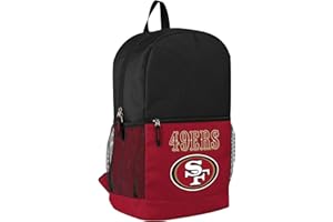 FOCO NFL Officially Licensed Football Team Color Primary Logo 2 Tone Big Logo Color Block School Bag Travel Backpack - San Francisco 49ers