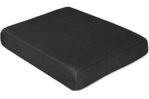 Milliard Memory Foam Seat Cushion Chair Pad 18 x 16 x 3in. with Washable Cover, for Relief and Comfort