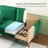 Vesgantti Small 2 Seater Sofa Green Velvet with Wood Legs view 4