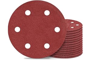 Awutzut 9 Inch 6 Hole Sanding Discs 120 Grit Hook and Loop for Drywall Sander 15PCS