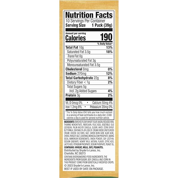 LANCE SANDWICH CRACKERS, CAPTAIN’S WAFERS CREAM CHEESE AND CHIVES, 10 PACKS, 6 SANDWICHES EACH