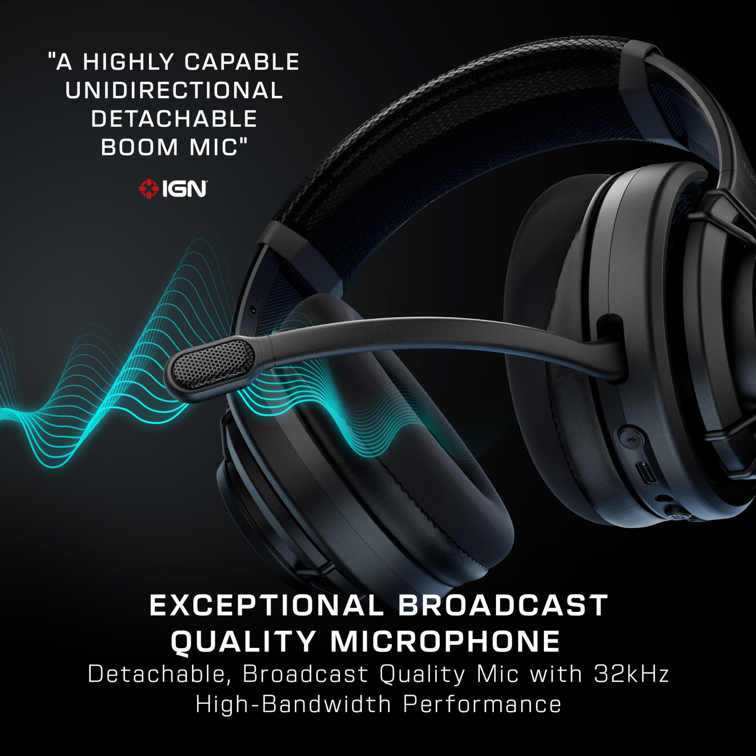 Turtle Beach Atlas Air Wireless Open Back PC Gaming Headset - PC, PS5, PS4, Mobile - 24-bit High-Fidelity Audio, Broadcast Grade Mic, Bluetooth, Floating Earcup, Memory Foam Cushions, 50-Hr Battery