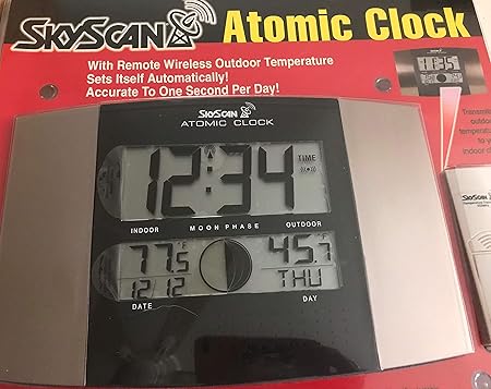 Skyscan Atomic Clock Black Stainless Amazon Co Uk Hi Fi Speakers