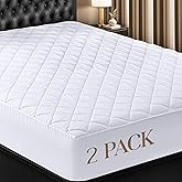 Utopia Bedding 2 Pack Quilted Fitted Mattress Pad, Full Size, Elastic Fitted Mattress Topper Protector and Cover with Deep Pocket Stretches up to 16 Inches, Machine Washable (White)