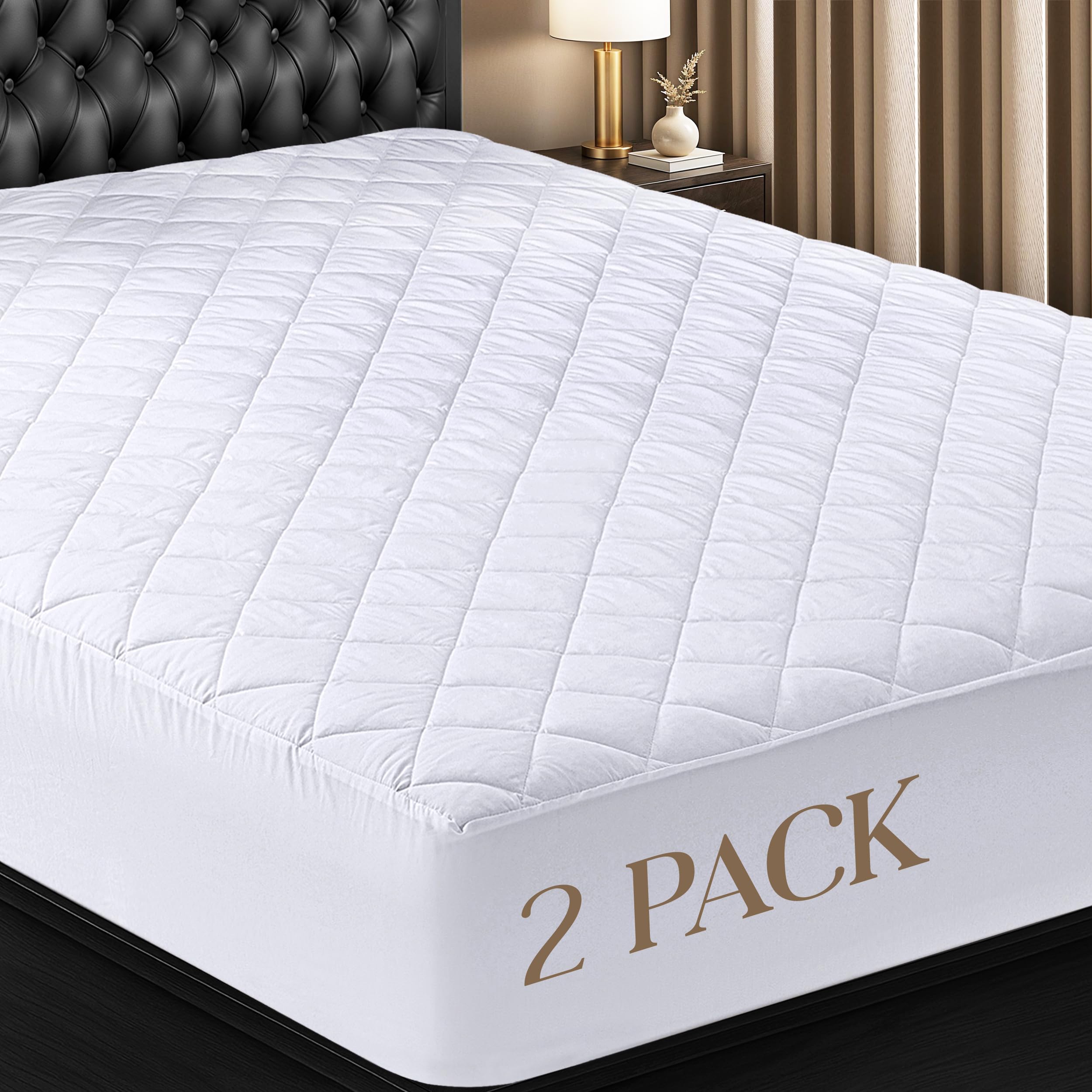 Utopia Bedding Queen 2 Pack Quilted Fitted Mattress