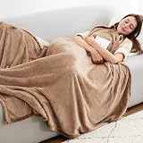 EHEYCIGA Fleece Blanket Queen 220x240cm Camel Soft Flannel Throw view 7