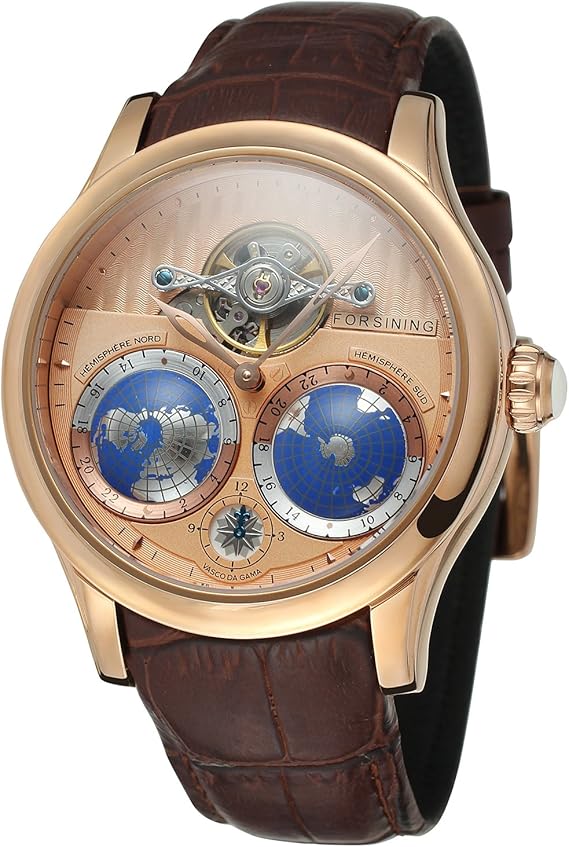 Amazon Forsining メンズ ブランド 自動ムーブメント ステンレススチールケース 世界地図文字盤 腕時計 Fsg9413m3r3 メンズ腕時計 腕時計 通販