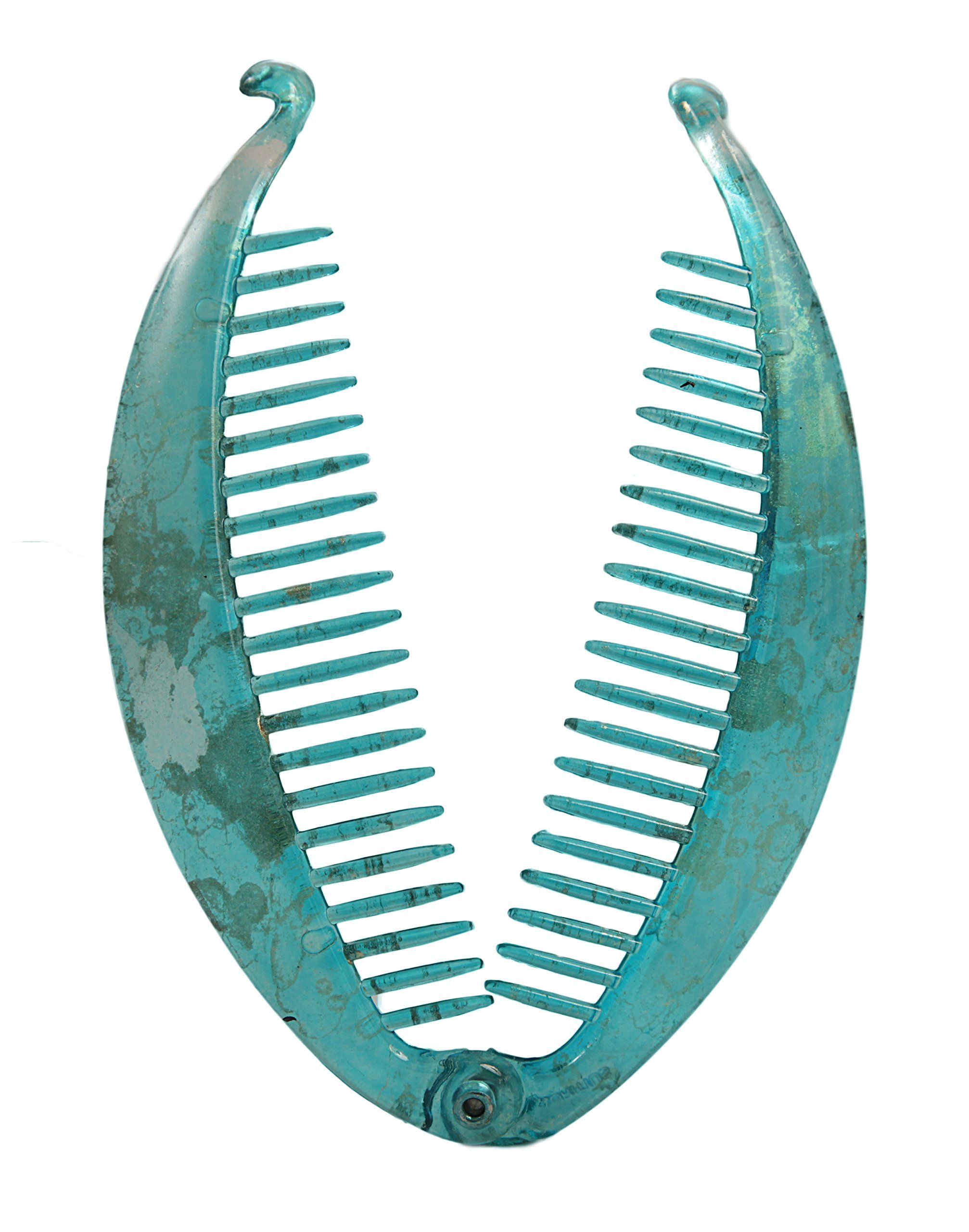 Caravan Turquoise/Gold Vine French Mane Hand Painted Circle Comb