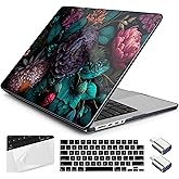 Yebiseven for MacBook Pro 14 Inch Case M5 M4 M3 M2 M1 2025 2024-2021 Model A3434/A3112/A3401/A3185/A2918/A2992/A2779/A2442,Hard Shell with Keyboard Cover+Trackpad Film+OTG Adapter, Vibrant Flower