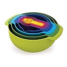 Joseph Joseph 40031 Nest 9 Nesting Bowls Set with Mixing Bowls Measuring Cups Sieve Colander, 9-Piece, Multicolored