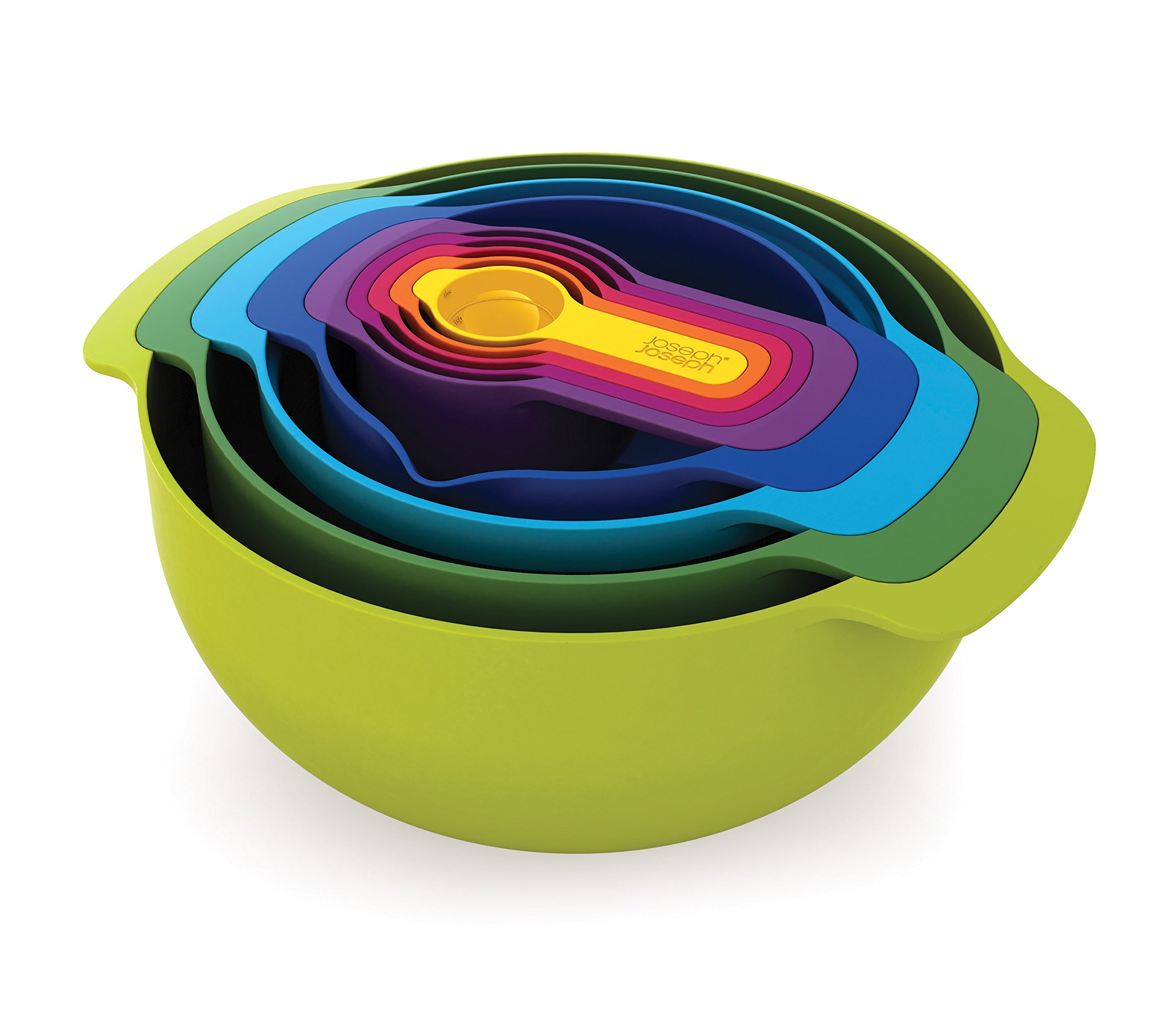 Joseph Joseph Nest 9 Nesting Bowls Set with Mixing Bowls Measuring Cups