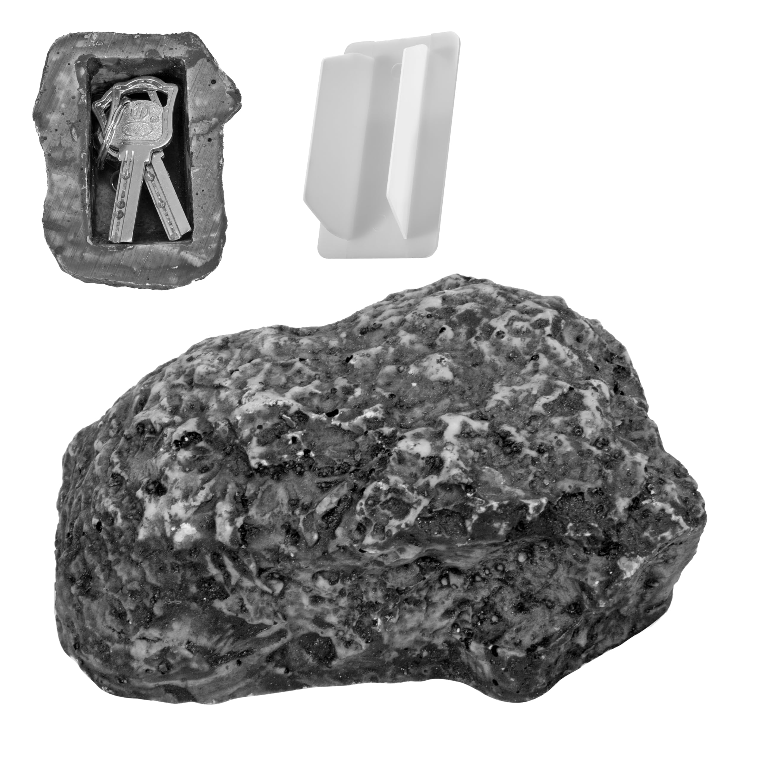 Hide a Key Fake Rock, Stone with Secret Compartment, Hider Decoration Safe Holder Stone for Outdoor Garden Yard Moisture Protection Waterproof Hidden Rock