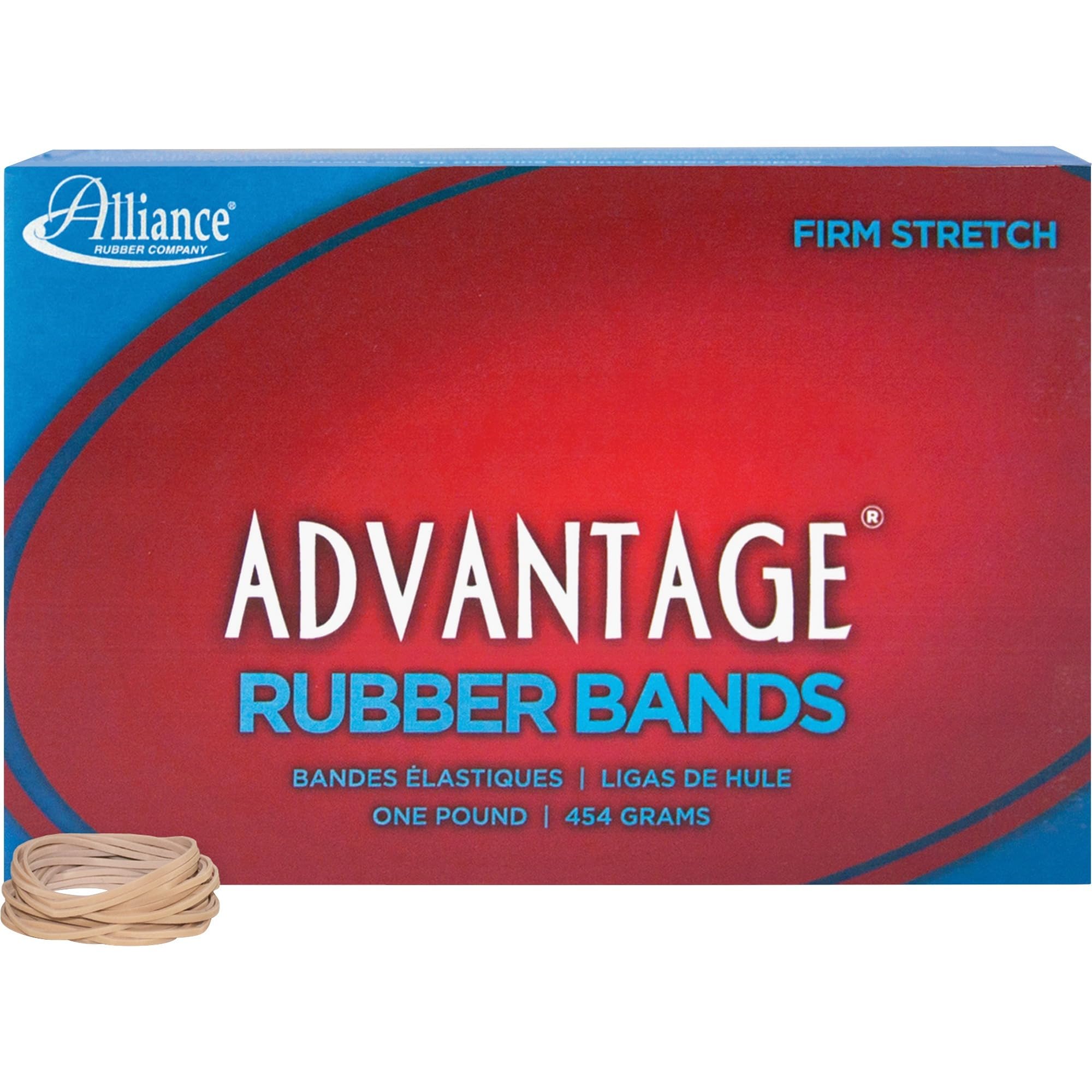 Alliance Rubber 26125 Advantage Rubber Bands Size #12, 1 lb Box Contains Approx. 2500 Bands (1 3/4" x 1/16", Natural Crepe), Beige