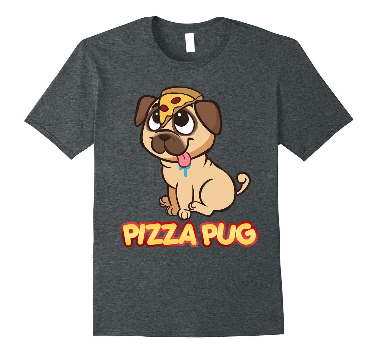 Funny Pug Puppy Dog Pepperoni Cheese Pizza Slice T Shirt-ANZ