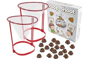 Fairly Odd Novelties Poop Shoot Head Hoop Contest - Hilarious Poop Emoji Themed Game - Ultimate White Elephant Gag Gift - Fun and Crazy Poop Tossing Game for Family and Friends