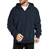 GINGTTO Mens Quarter Zip Pullover Hoodie Corduroy Sweatshirt Men Mock Neck