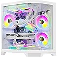 HELLOLAND Ocean of Stars Gaming PC AMD Ryzen 7 7700 3.8 GHz, RTX 4060 8G, 3TB SSD, 32GB DDR5 RAM, Liquid Cooler,AC Wi-Fi & Bluetooth, RGB Fans,Windows 11 Pro Desktop-White