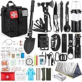 Survival Kit, 250Pcs Survival Gear First Aid Kit with Molle System Compatible Bag and Emergency Tent, Emergency Kit for Earthquake, Outdoor Adventure, Hiking, Hunting, Gifts for Men Women
