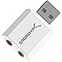 Sabrent USB External Stereo Sound Adapter for Windows and Mac. Plug and play No drivers Needed. [White] (AU-MMCW)