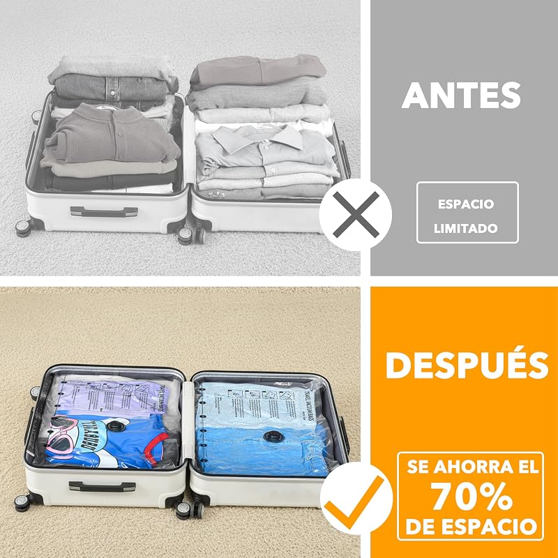 Bolsas Vacío Ropa Viaje con Bomba de Vacío Inalámbrica, 24 Bolsas — foto 3 de 5