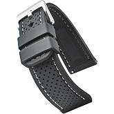 ALPINE Sporty Premium Soft Silicone Adjustable Watch Band - Replacement Rubber Watch Bands for Women &amp; Men - Waterproof Quick Release Watch Straps - Compatible with Regular &amp; Smart Watch Bands
