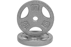 WF Athletic Supply Cast Iron 1-Inch Standard Grip Plate for Strength Training, Muscle Toning, Weight Loss & Crossfit - Multiple Choices Available
