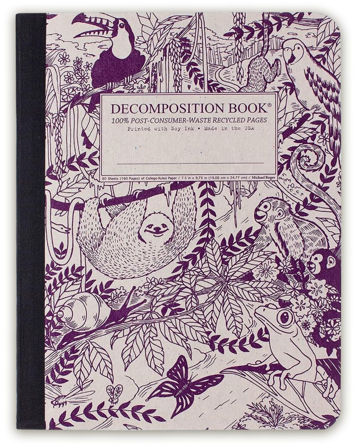 Rainforest Decomposition Book: College-ruled Composition Notebook With 100% Post-consumer-waste Recycled Pages