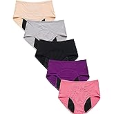 WBEAUTALLOVE Womens Mesh Period Panties High Waisted Menstrual Leak Proof Underwear Incontinence Protective Briefs(H-4-5-1,X-Large)