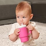 Infantino My 1st Tumbler 9 oz Bubble Gum Leak-Resistant Straw Handle view 7